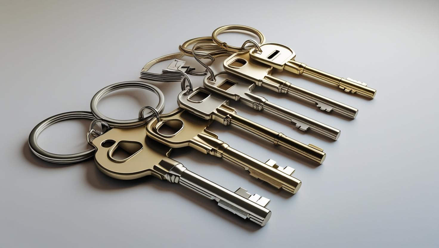 Set of house keys and door key locks – expert key maker providing house key and door key solutions.